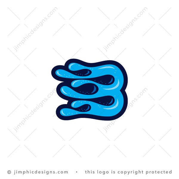 Letter B Splash Logo logo for sale: Uppercase letter B is shaped with water splashes in the left direction.