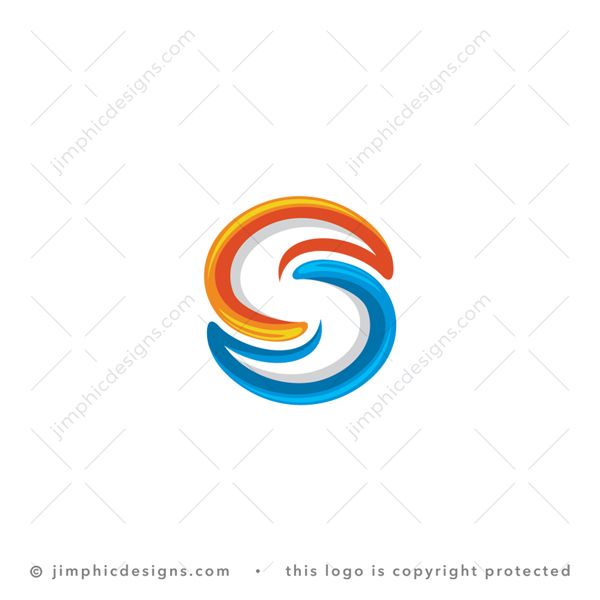 S Logo logo for sale: Modern letter S design is shaped with flowing graphics.