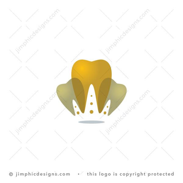 Teeth King Logo logo for sale: Modern royal crown design is shaped with some transparent teeth shapes.