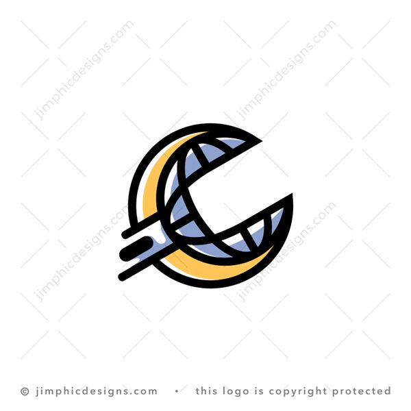 Wrench Globe Logo logo for sale: Iconic wrench tool shape is formed with a globe lines in front of a sun.