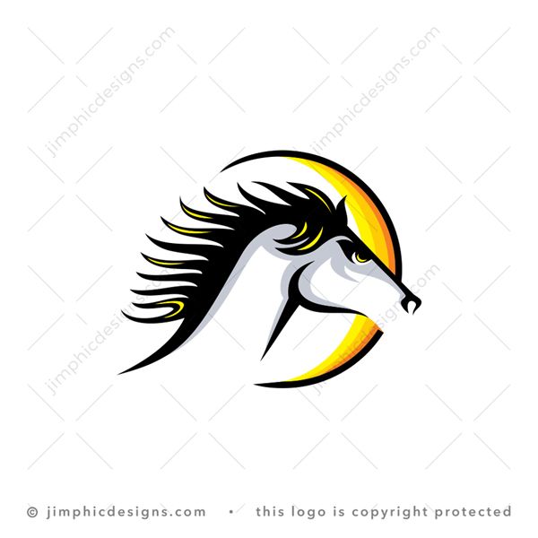 Horse Logo logo for sale: Modern and clean horse head design in a moving motion.