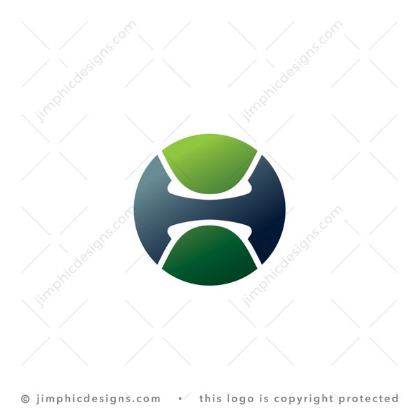 H Tennis Logo logo for sale: Simplistic tennis ball design featuring a letter H in the middle.