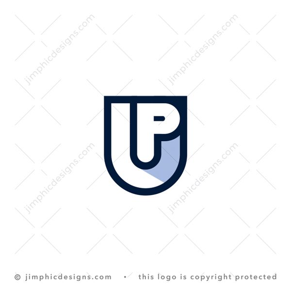 UP Logo logo for sale: Big and bold letter U letter design creates the letter P inside.