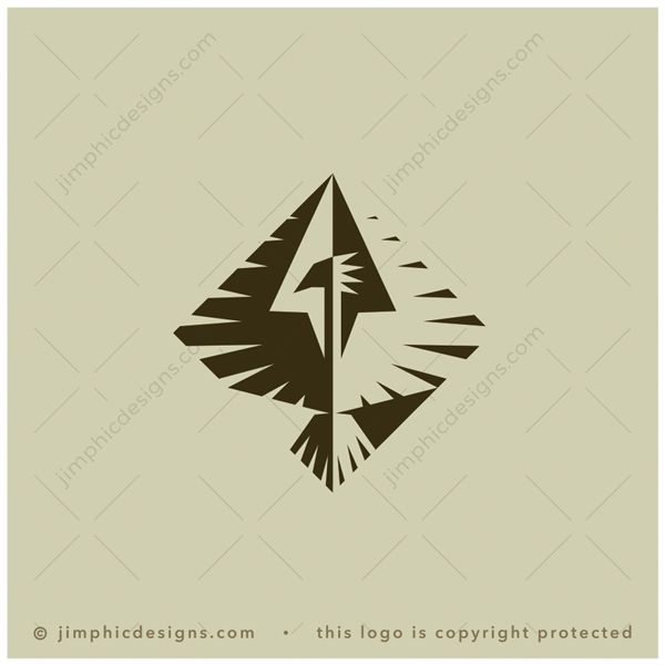 Phoenix Logo logo for sale: Modern and sleek phoenix bird shaped perfectly into a diamond square.