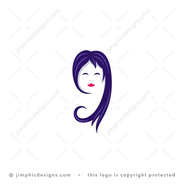 g Hair Logo logo for sale: A sweet lady's modern hairstyle is shaped in the form of a lowercase letter G design.