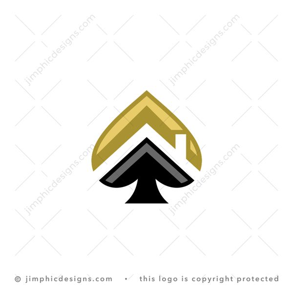 Roof Casino Logo logo for sale: Modern and simplistic casino club symbol are divided into two parts with an iconic roof shape.