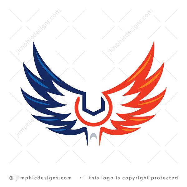 Wrench Logo logo for sale: Big modern wings creates the shape of an iconic wrench tool in the middle.