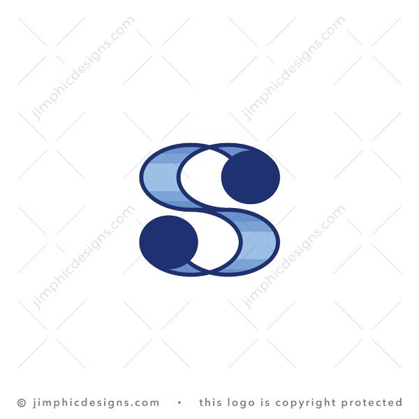 Letter S Logo logo for sale: Sleek letter S is shaped with two shapes bending in each direction.