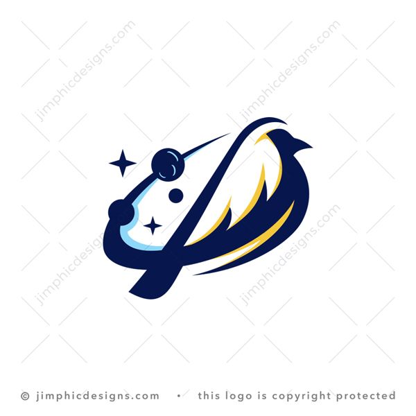 Galaxy Bird Logo logo for sale: Sleek bird design with an outer space galaxy incorporated.