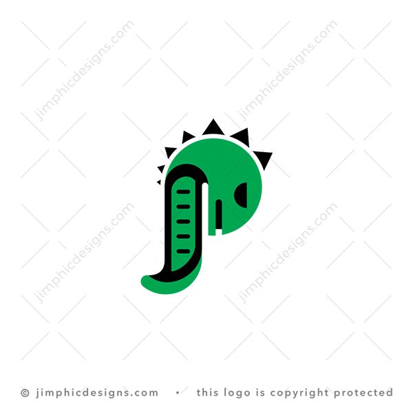 P Dragon Logo logo for sale: Very simplistic monster in the shape of an uppercase letter P.