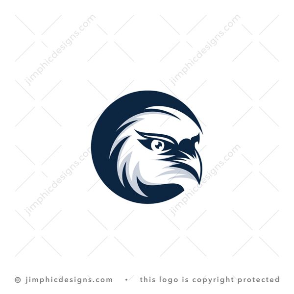 Eagle Logo logo for sale: Bold eagle head design inside a circle graphic.