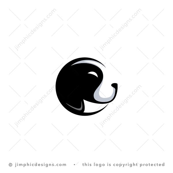 Dog Logo logo for sale: Modern and simplistic dog with his eyes smiling and happy.