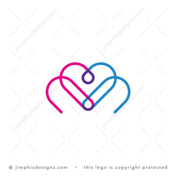 Heart Mb Logo logo for sale: Two thin and elegantly designed letters create the iconic heart symbol.