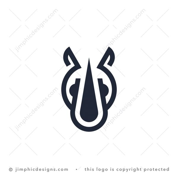 Rhino Logo logo for sale: Modern and very simplistic rhino head design shaped with clean bold lines.